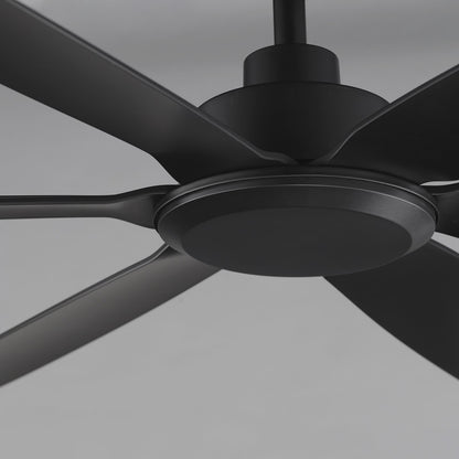 Maxim Lighting Albatross 72in 6-Blade Marine Grade Ceiling Fan | Coastal Matte Black ABS | Covered Patio & Veranda | 72 x 72 x 12.5 in | Model 88366BK