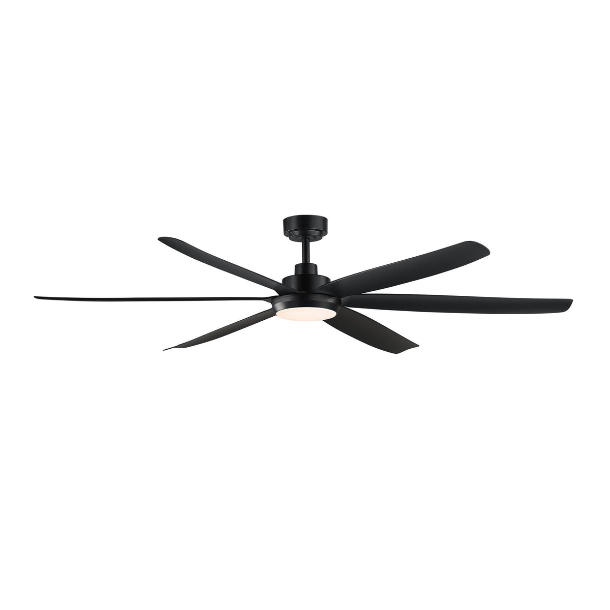 Maxim Lighting Albatross 72in 6-Blade Outdoor Ceiling Fan with LED | Coastal Black ABS | Covered Patio & Veranda | 72 x 72 x 13 in | Model 88367WTBK