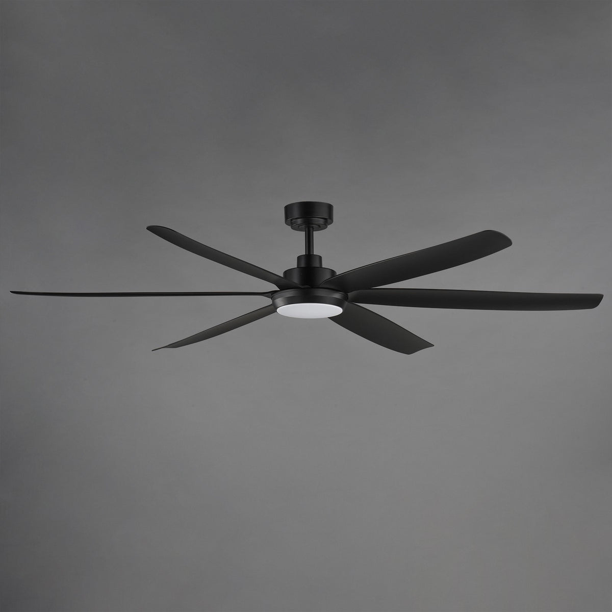 Maxim Lighting Albatross 72in 6-Blade Outdoor Ceiling Fan with LED | Coastal Black ABS | Covered Patio & Veranda | 72 x 72 x 13 in | Model 88367WTBK
