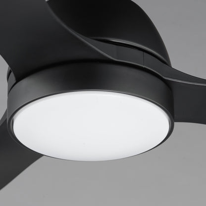 Maxim Lighting Sparrow 52in 1-Light Outdoor Ceiling Fan | Modern Black and White PC | Covered Patio & Porch | 52 x 52 x 14.25 in | Model 88731WTBK