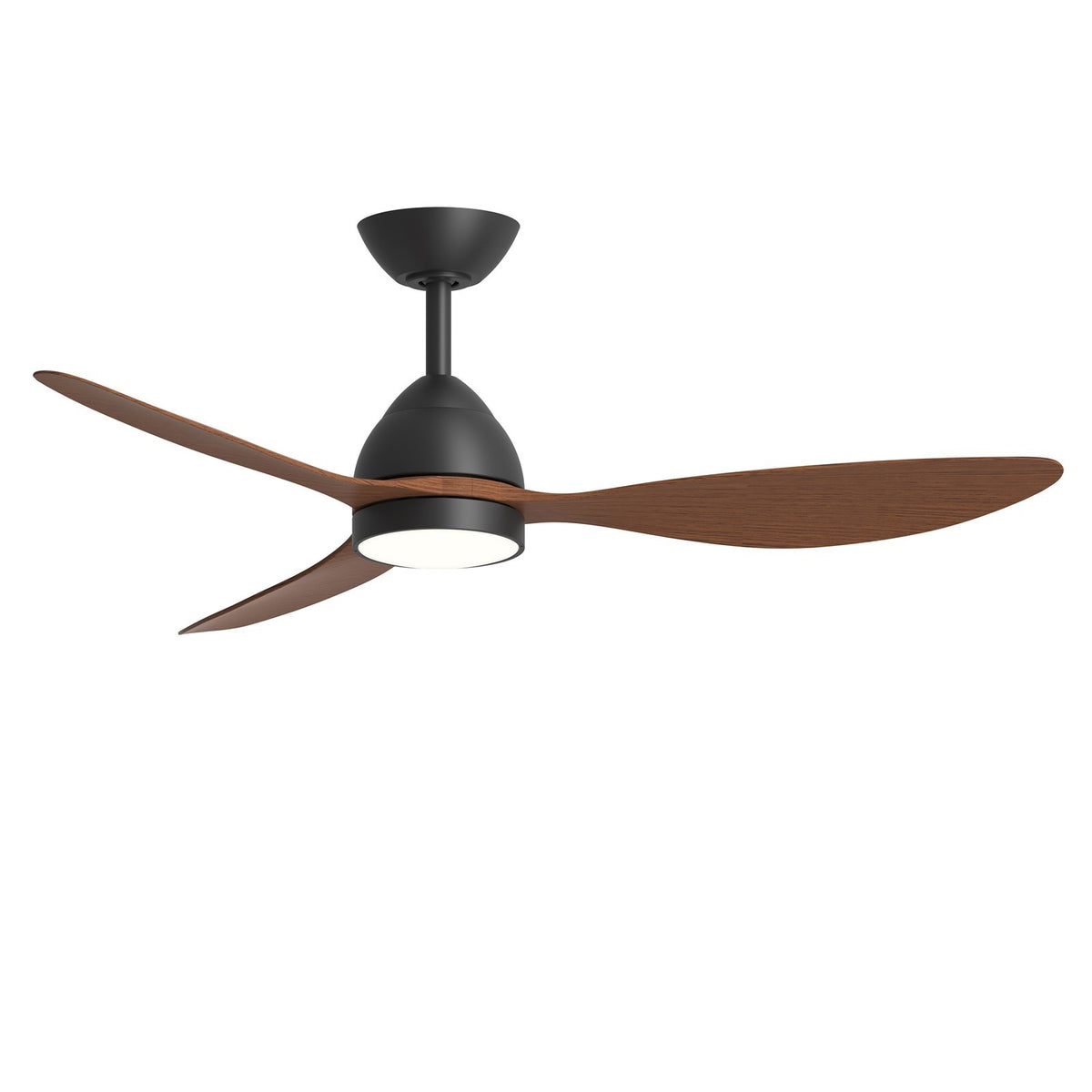Maxim Lighting Sparrow 52in 1-Light Outdoor Ceiling Fan | Modern Black and Walnut PC | Covered Patio & Porch | 52 x 52 x 14.25 in | Model 88731WTBKWN
