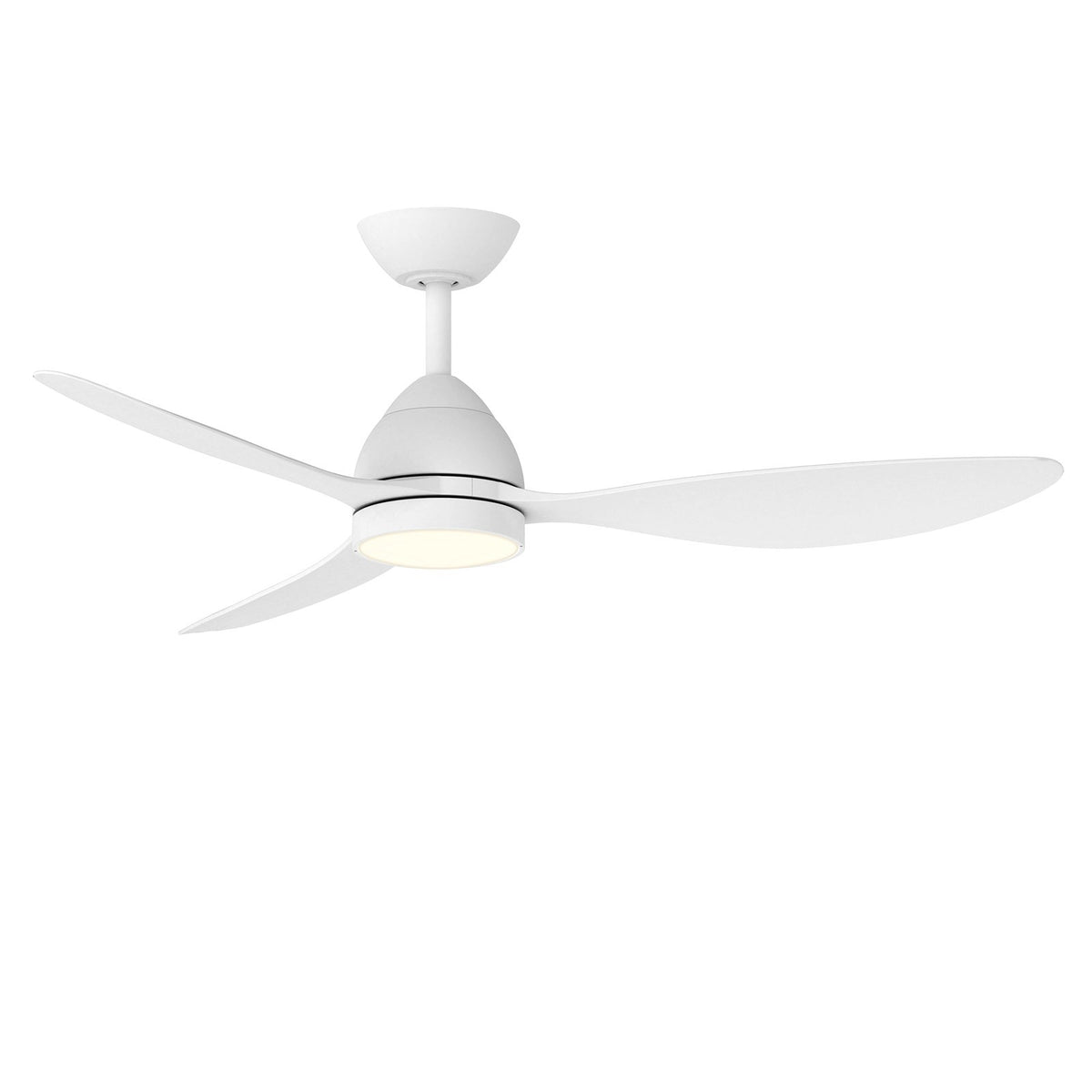 Maxim Sparrow 52in 3-Blade Outdoor Ceiling Fan | Coastal Matte White and ABS | Covered Patio & Deck | 52 x 52 x 14.25 in | Model 88731WTMW