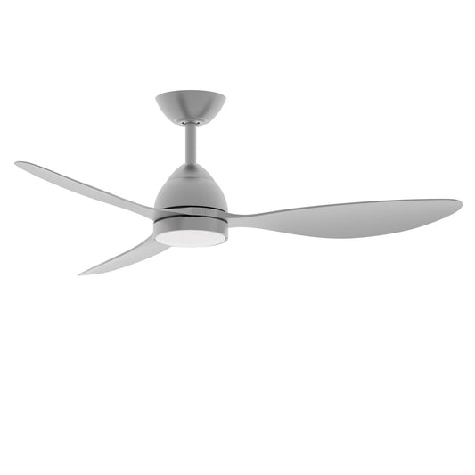 Maxim Lighting Sparrow 52in 1-Light Outdoor Ceiling Fan | Modern Satin Nickel and White PC | Covered Patio & Porch | Model 88731WTSN