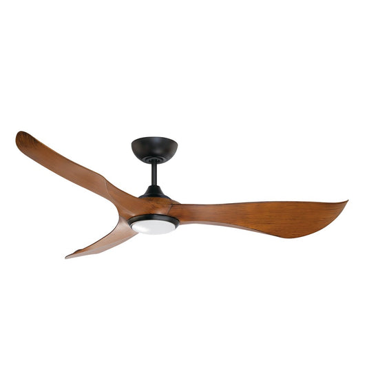 Maxim Lighting Keanu 1Lt Outdoor Ceiling Fan, Black/Walnut/White