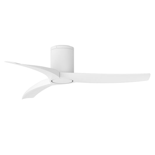 Maxim Lighting Drifter 52in 1-Light Outdoor Hugger Ceiling Fan | Coastal Matte White and White ABS | Covered Patio & Deck | Model 88771WTMW