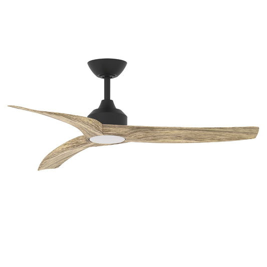 Maxim Lighting Drifter 52in 1-Light Outdoor Ceiling Fan | Coastal Black and Driftwood ABS | Covered Patio & Deck | 52 x 52 x 13 in | Model 88772WTBKDW