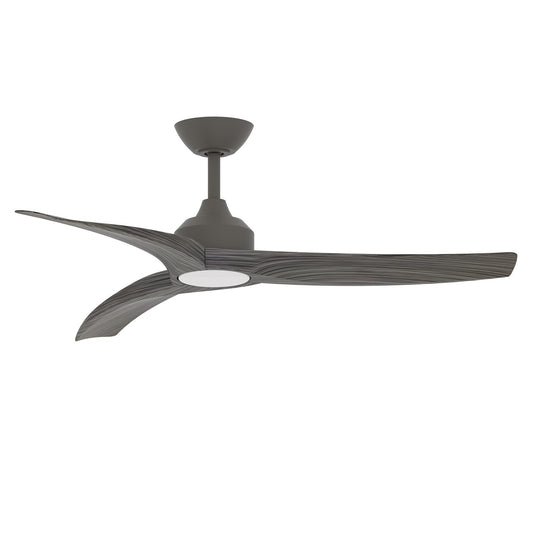 Maxim Lighting Drifter 52in 1-Light Outdoor Ceiling Fan | Coastal Charcoal and Grey Wood ABS | Covered Patio & Deck | Model 88772WTCHLGWD