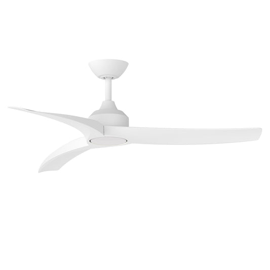 Maxim Lighting Drifter 52in 3-Blade Outdoor Ceiling Fan | Modern Matte White Steel and ABS | Covered Patio & Coastal Deck | Model 88772WTMW
