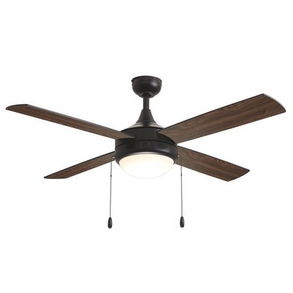 Maxim Lighting Quattro 1 Light Indoor Ceiling Fan, Black