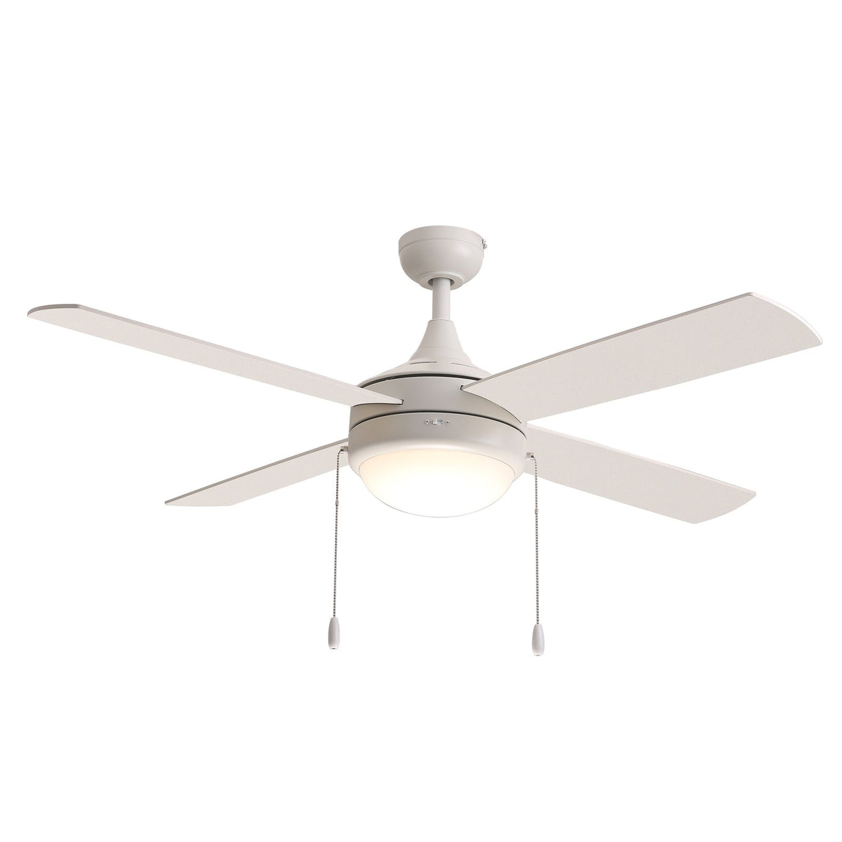 Maxim Lighting Quattro 1 Light Indoor Ceiling Fan, Matte White