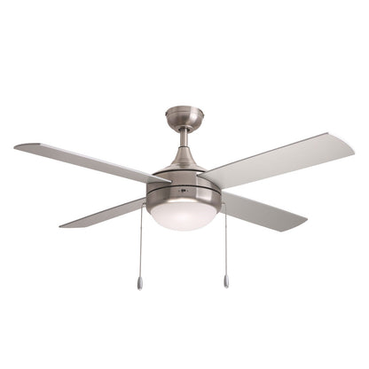Maxim Lighting Quattro 1 Light Indoor Ceiling Fan, Satin Nickel