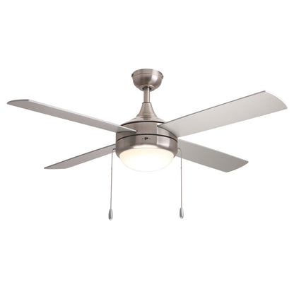 Maxim Lighting Quattro 1 Light Indoor Ceiling Fan, Satin Nickel