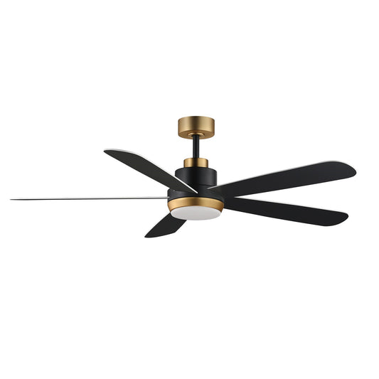 Maxim Lighting Daisies 60in 5-Blade Ceiling Fan | Transitional Black and Gold Steel | Bedroom & Living Room | 60 x 60 x 17 in, LED | Model 88828BKGLD