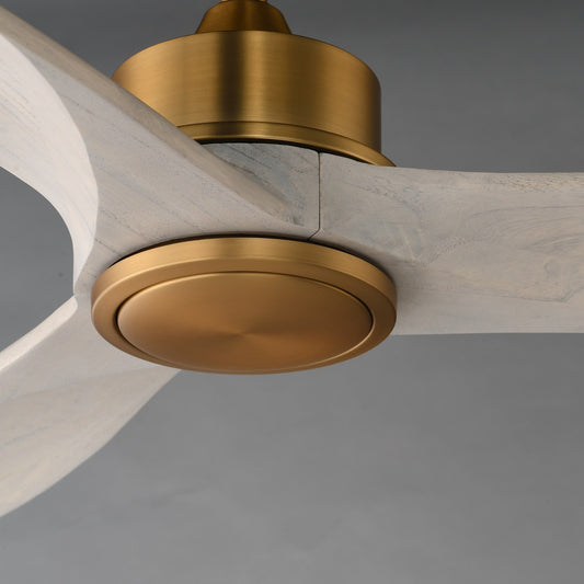 Maxim Lighting Woodwind 1Lt 52" Indoor Ceiling Fan, Brass/White - 88831WTNABWWT