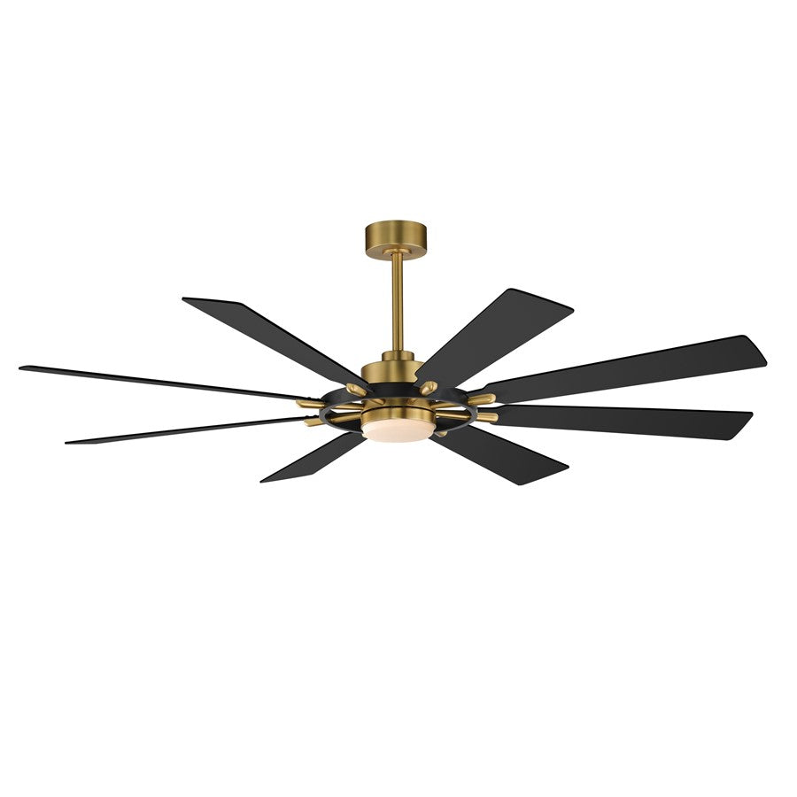 Maxim Lighting Helm 1 Light Indoor Ceiling Fan, Black/Aged Brass - 88878BKNAB