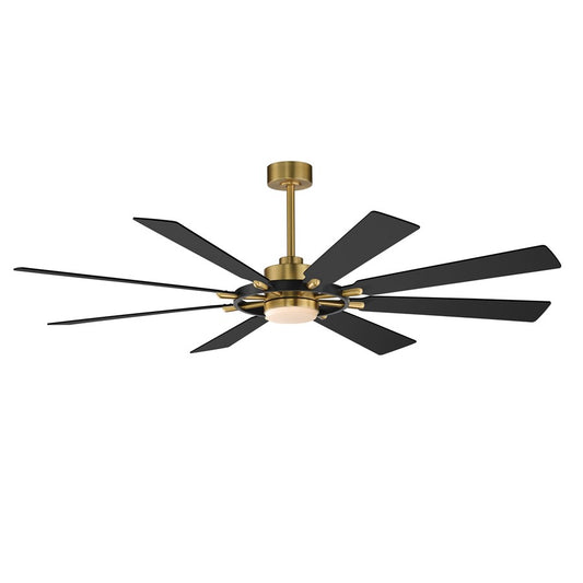 Maxim Lighting Helm 1 Light Indoor Ceiling Fan, Black/Aged Brass