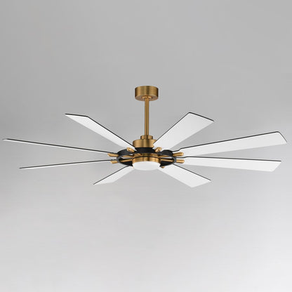 Maxim Lighting Helm 1 Light Indoor Ceiling Fan, Black/Aged Brass