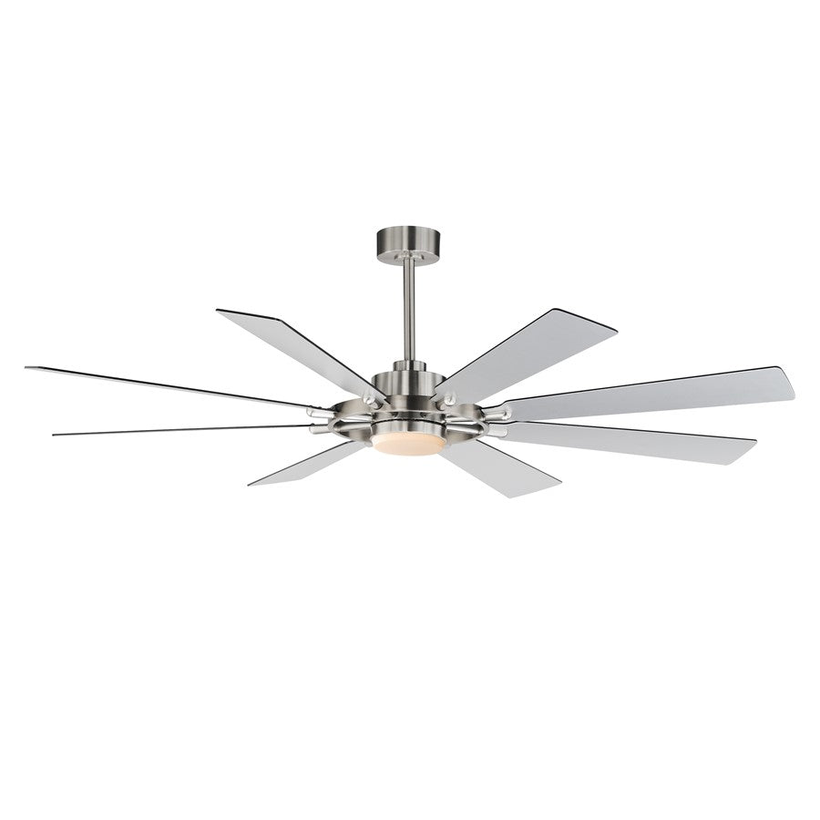 Maxim Lighting Helm 1 Light Indoor Ceiling Fan, Satin Nickel/White