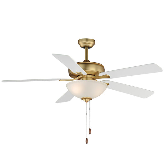Maxim Lighting Super-Max 2Lt 20" Indoor Ceiling Fan, Brass/White