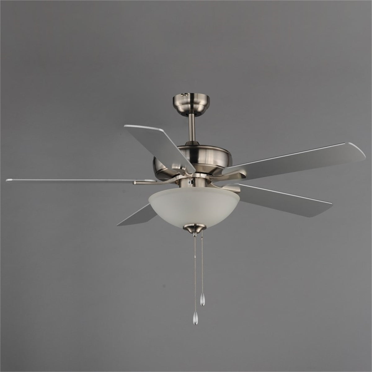 Maxim Lighting Super-Max 2Lt 20" Indoor Ceiling Fan, Nickel/White