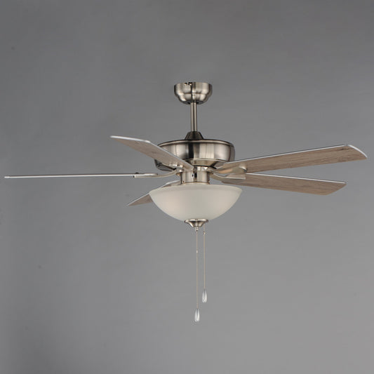 Maxim Lighting Super-Max 2Lt 20" Indoor Ceiling Fan, Nickel/White - 88936SWSN