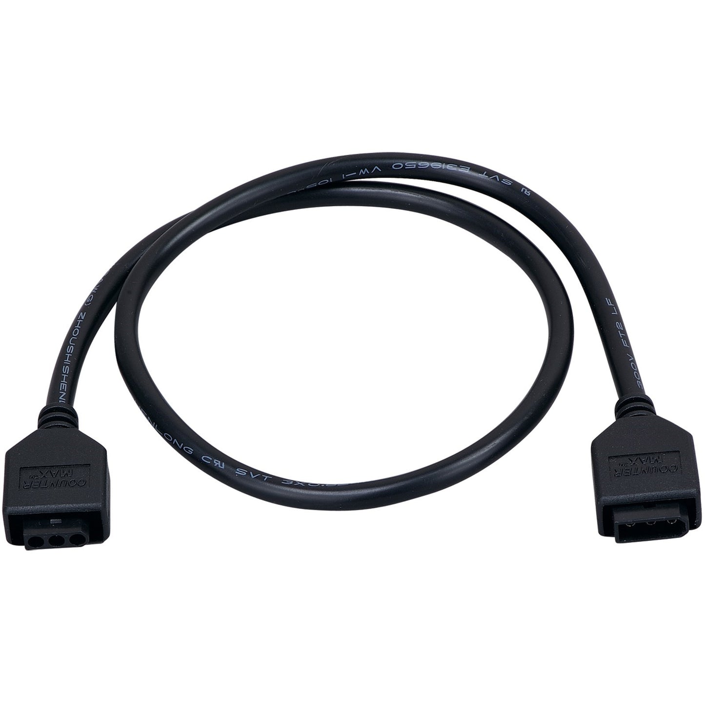 Maxim Lighting CounterMax MXInterLink5 24in Connecting Cord | Black Finish | Under Cabinet Lighting Accessory | 24in L | Model 89953BK