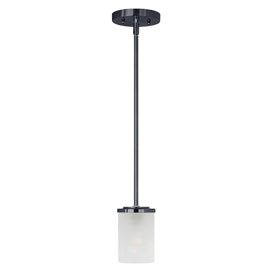 1 Light Mini Pendant, Black/Frosted