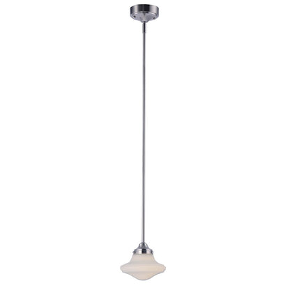 1 Light Mini Pendant, Nickel/White