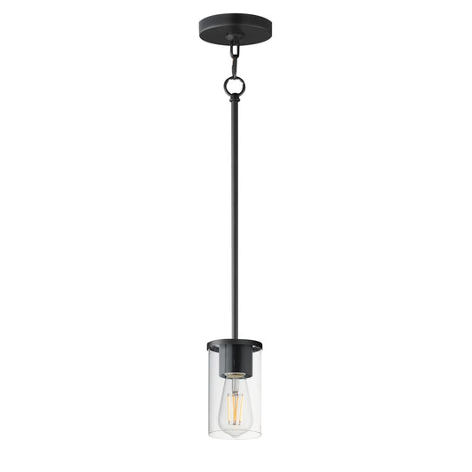 Maxim Lighting Lateral 1 Light 7" Single Pendant, Black/Clear