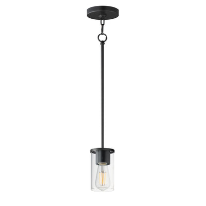Maxim Lighting Lateral 1 Light 7" Single Pendant, Black/Clear