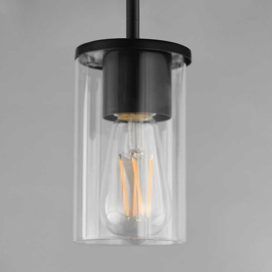 Maxim Lighting Lateral 1 Light 7" Single Pendant, Black/Clear