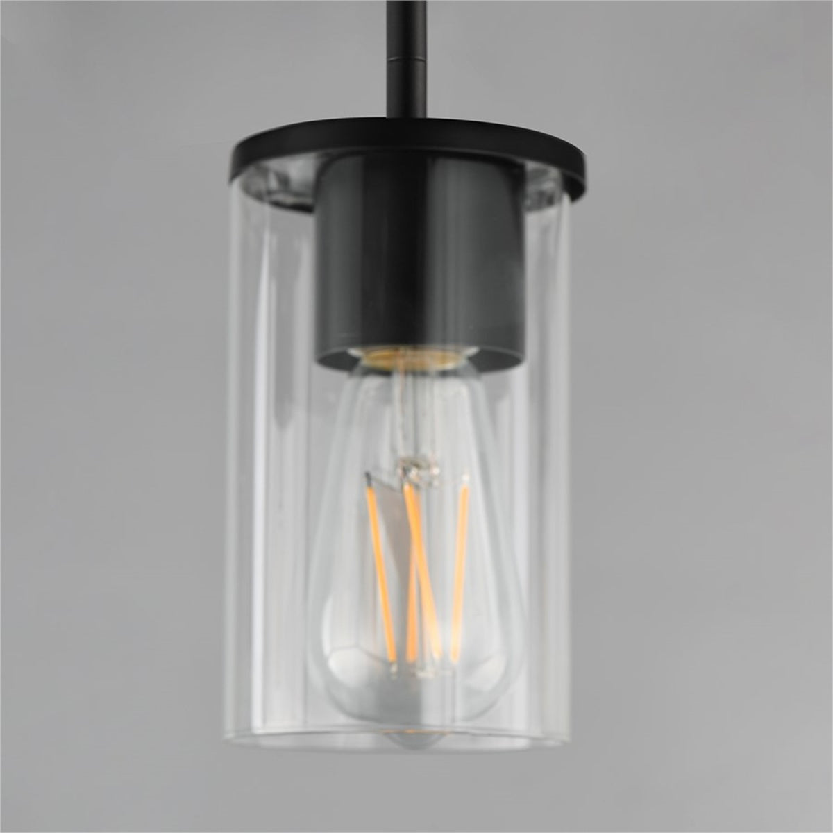Maxim Lighting Lateral 1 Light 7" Single Pendant, Black/Clear