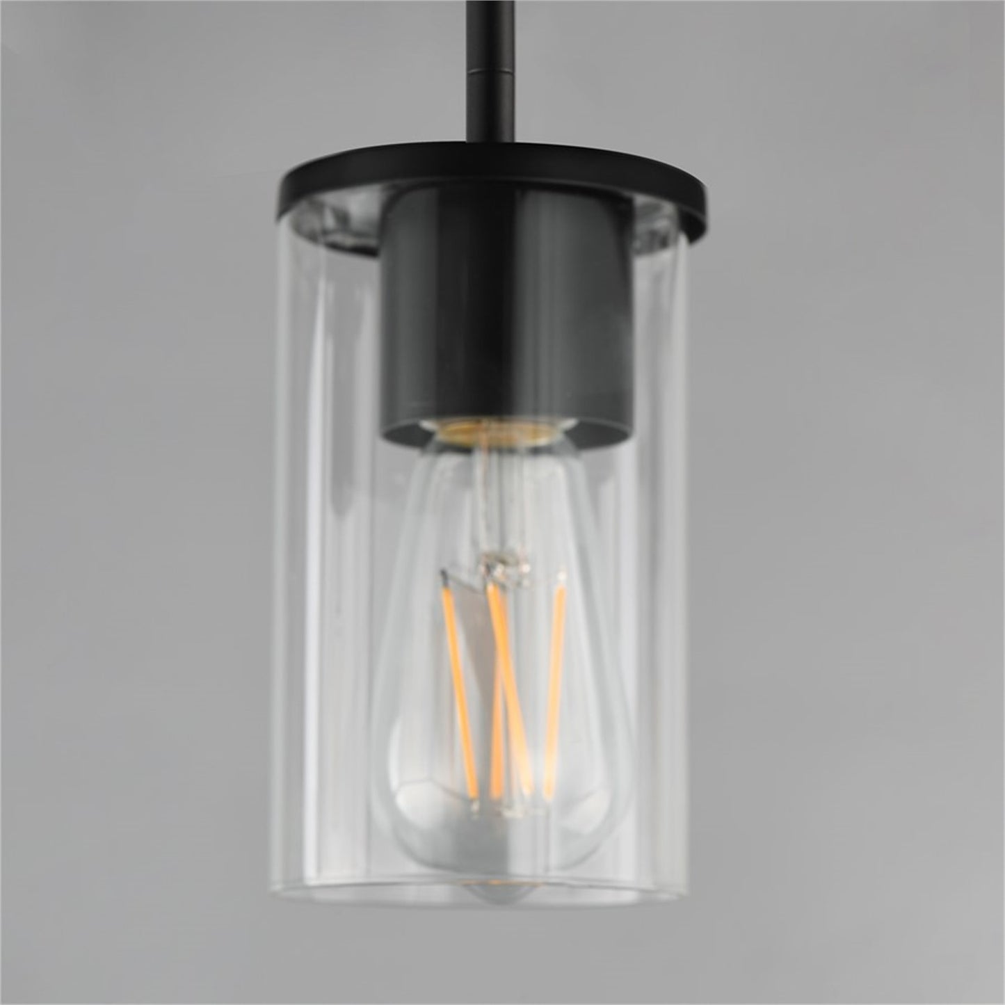 Maxim Lighting Lateral 1 Light 7" Single Pendant, Black/Clear