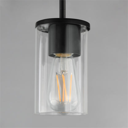 Maxim Lighting Lateral 1 Light 7" Single Pendant, Black/Clear