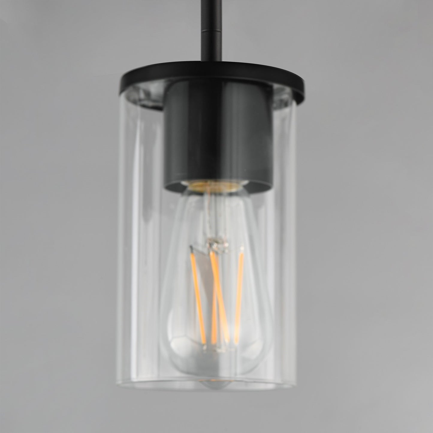 Maxim Lighting Lateral 1 Light 7" Single Pendant, Black/Clear