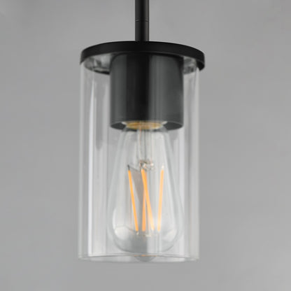 Maxim Lighting Lateral 1 Light 7" Single Pendant, Black/Clear