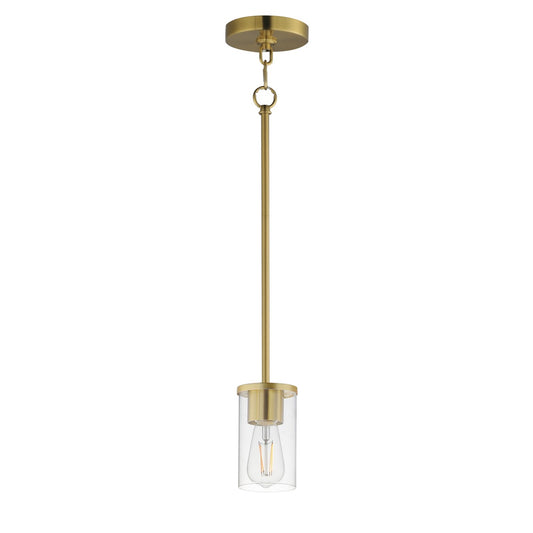 Maxim Lighting Lateral 1 Light 7" Single Pendant, Satin Brass/Clear