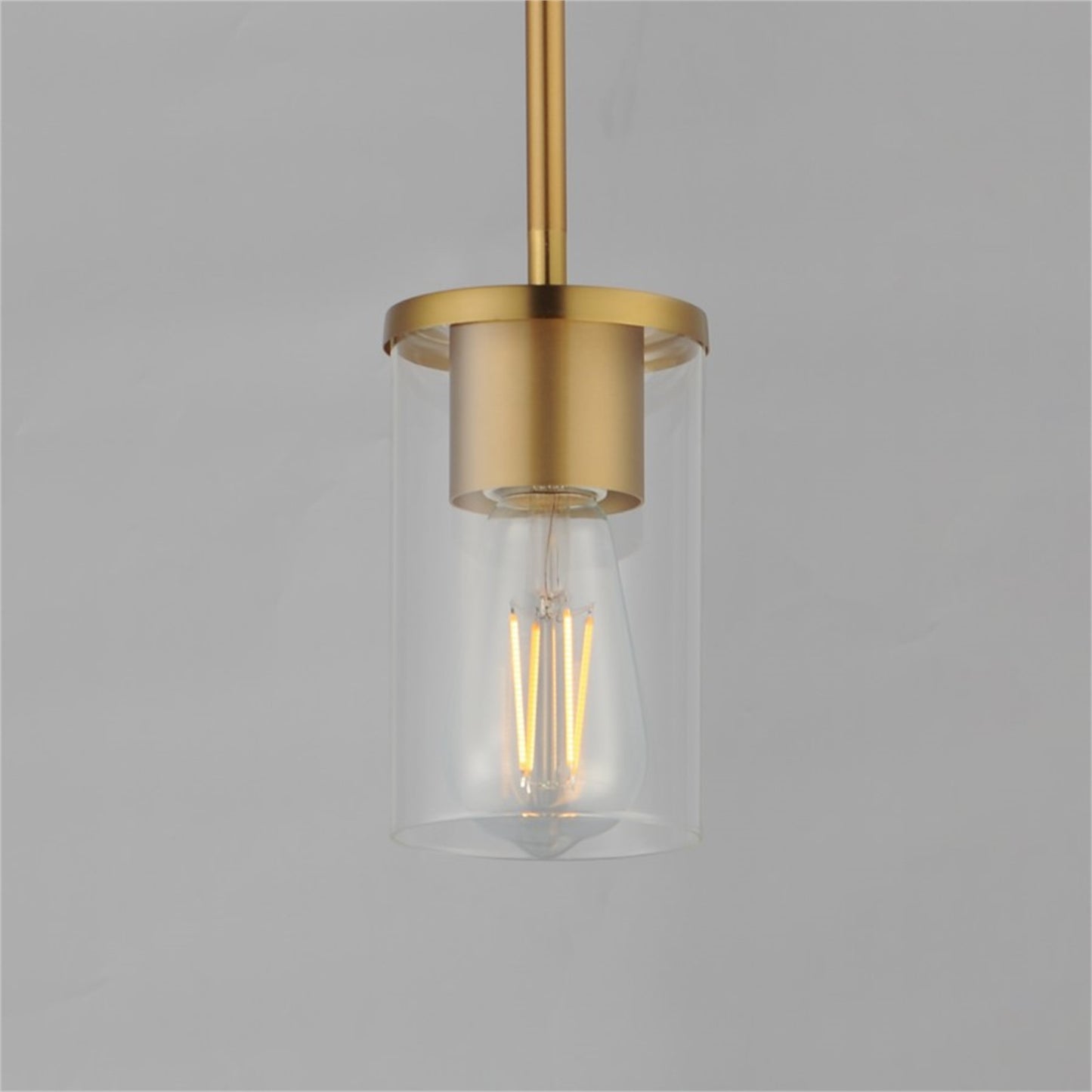 Maxim Lighting Lateral 1 Light 7" Single Pendant, Satin Brass/Clear
