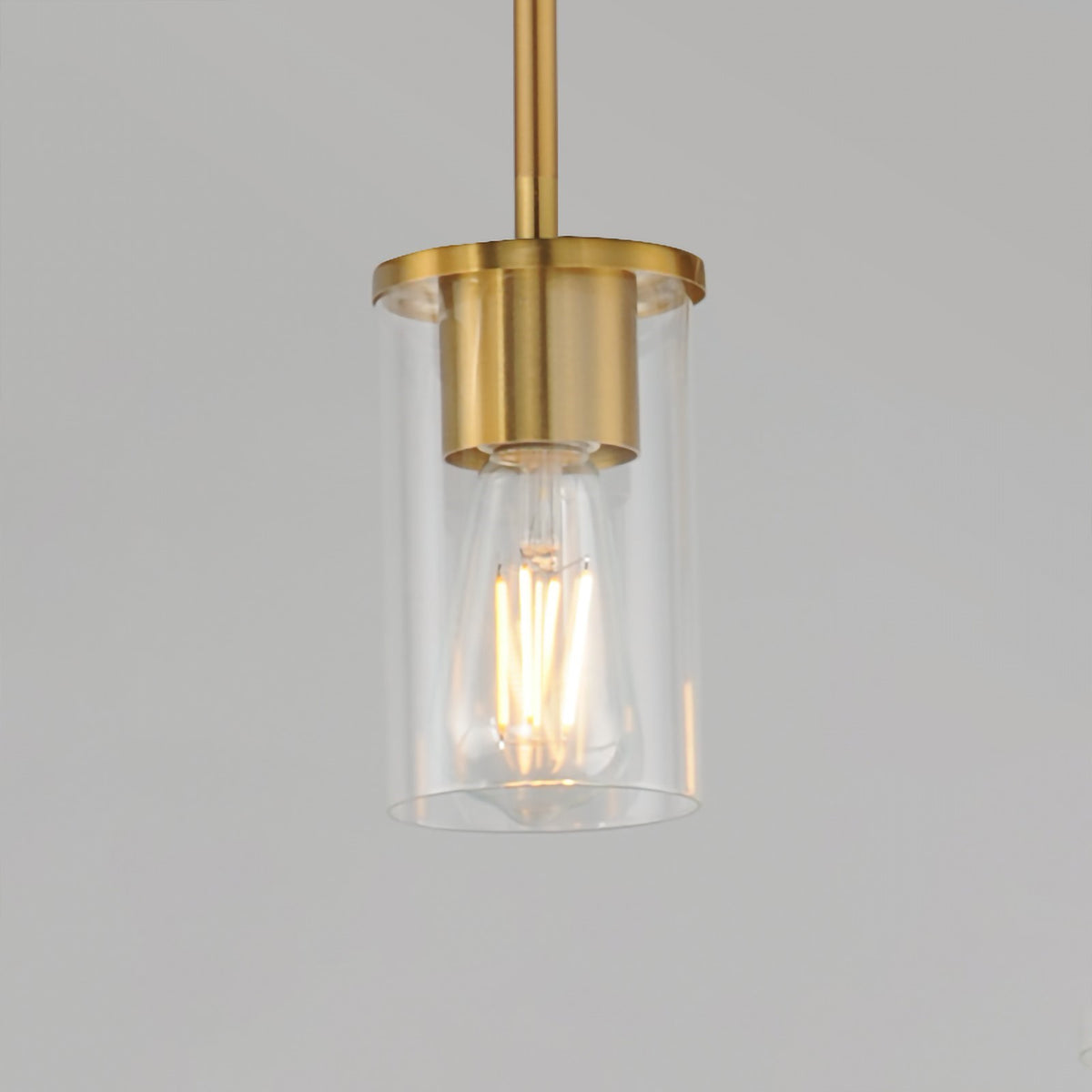 Maxim Lighting Lateral 1 Light 7" Single Pendant, Satin Brass/Clear