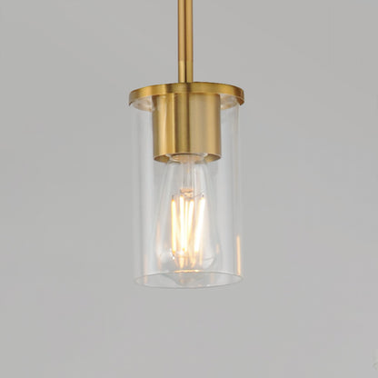 Maxim Lighting Lateral 1 Light 7" Single Pendant, Satin Brass/Clear
