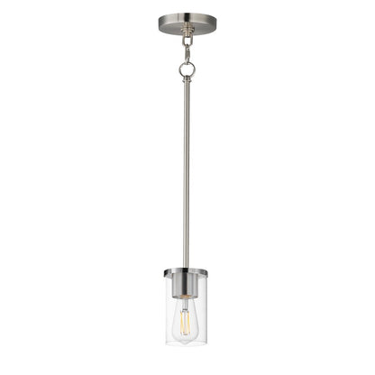 Maxim Lighting Lateral 1 Light 7" Single Pendant, Satin Nickel/Clear - 90281CLSN