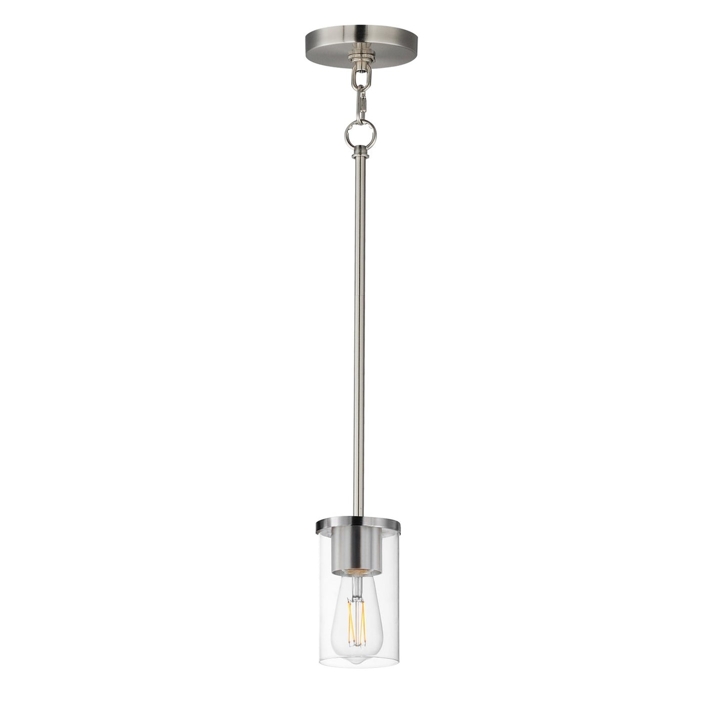Maxim Lighting Lateral 1 Light 7" Single Pendant, Satin Nickel/Clear