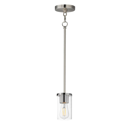 Maxim Lighting Lateral 1 Light 7" Single Pendant, Satin Nickel/Clear