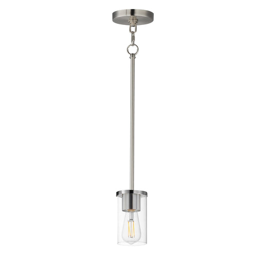 Maxim Lighting Lateral 1 Light 7" Single Pendant, Satin Nickel/Clear