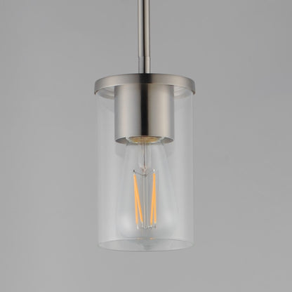 Maxim Lighting Lateral 1 Light 7" Single Pendant, Satin Nickel/Clear