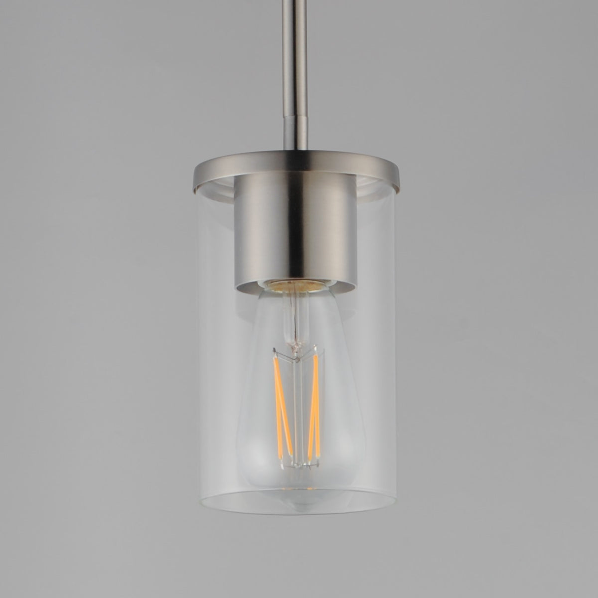 Maxim Lighting Lateral 1 Light 7" Single Pendant, Satin Nickel/Clear