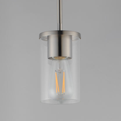 Maxim Lighting Lateral 1 Light 7" Single Pendant, Satin Nickel/Clear