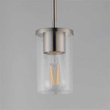 Maxim Lighting Lateral 1 Light 7" Single Pendant, Satin Nickel/Clear