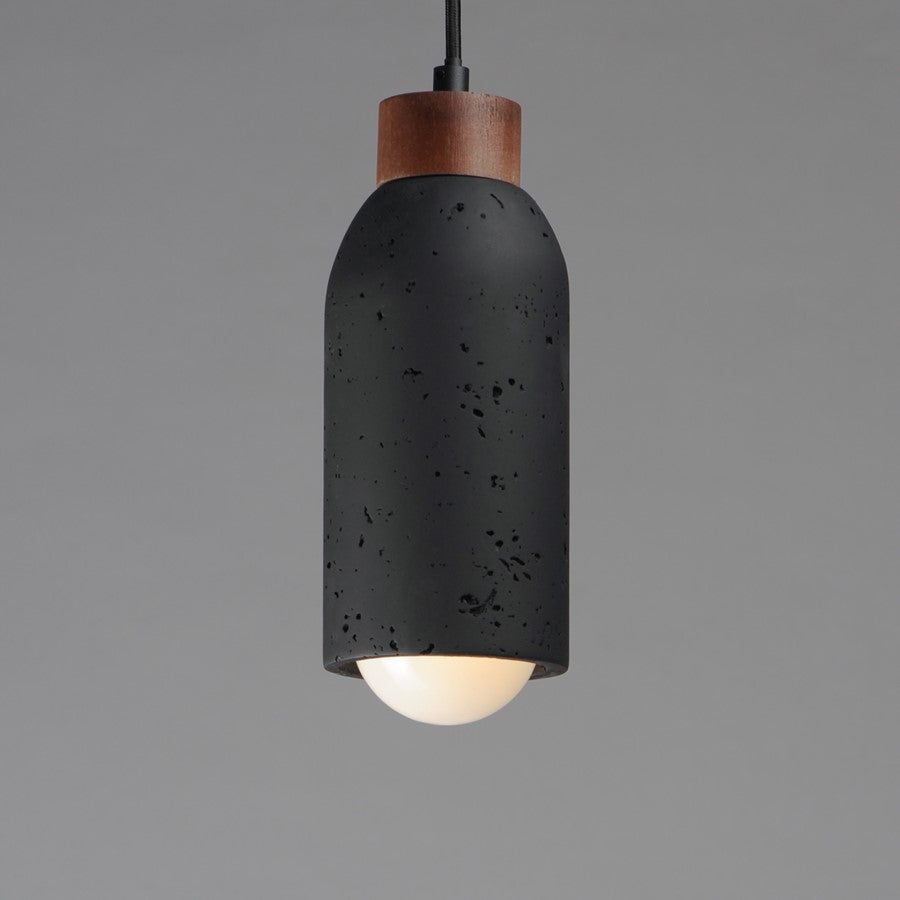 Maxim Lighting Pompeii 1 Light Single Pendant, Lava/Black