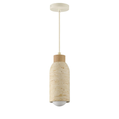 Maxim Lighting Pompeii 1 Light Single Pendant, Travertine/Oyster - 90621TVOY